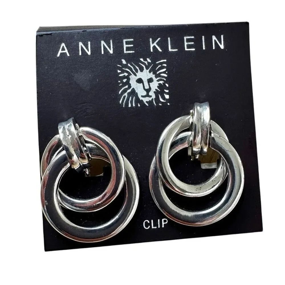 Anne Klein Double Hoop Clip-On Earrings